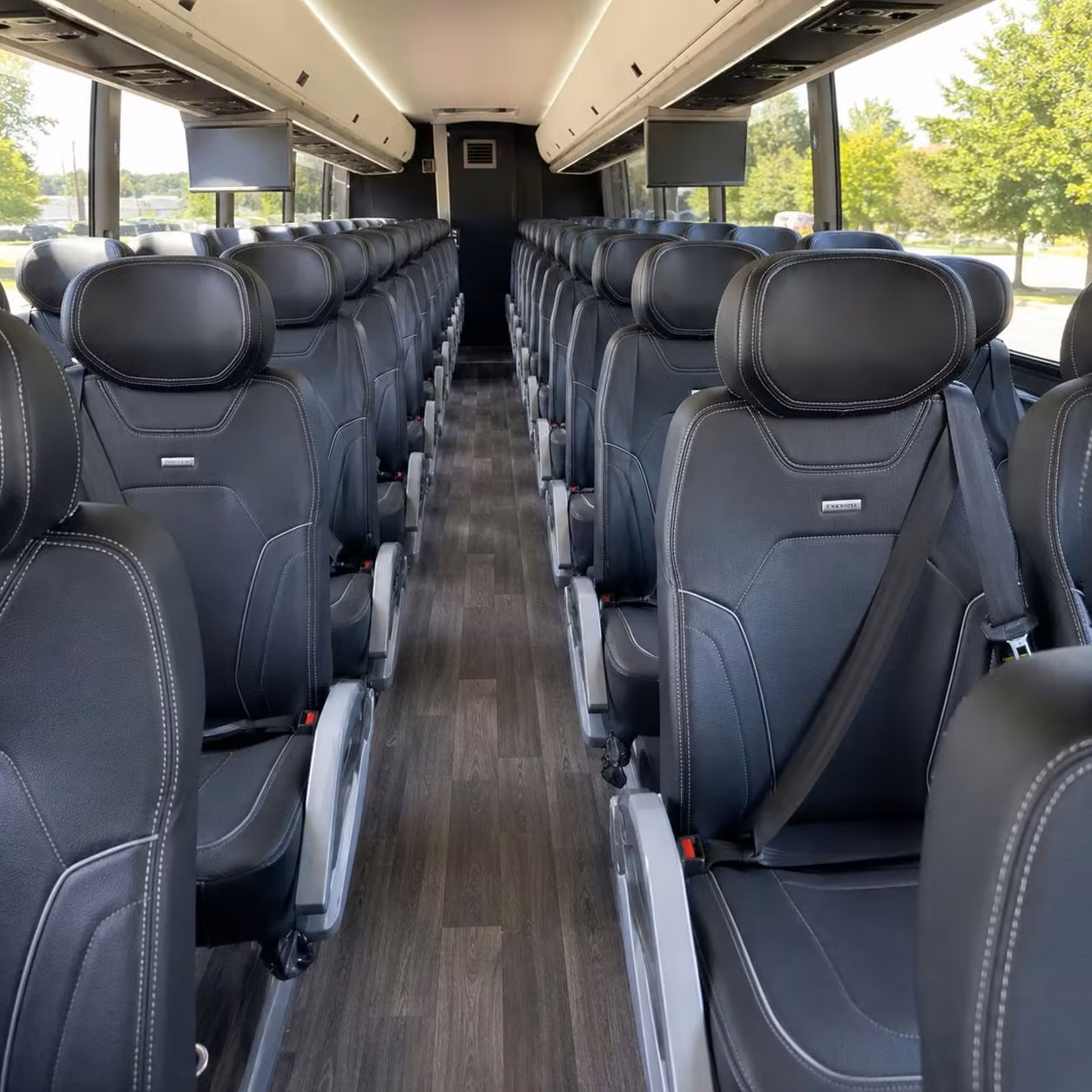 56 passenger charter bus inside