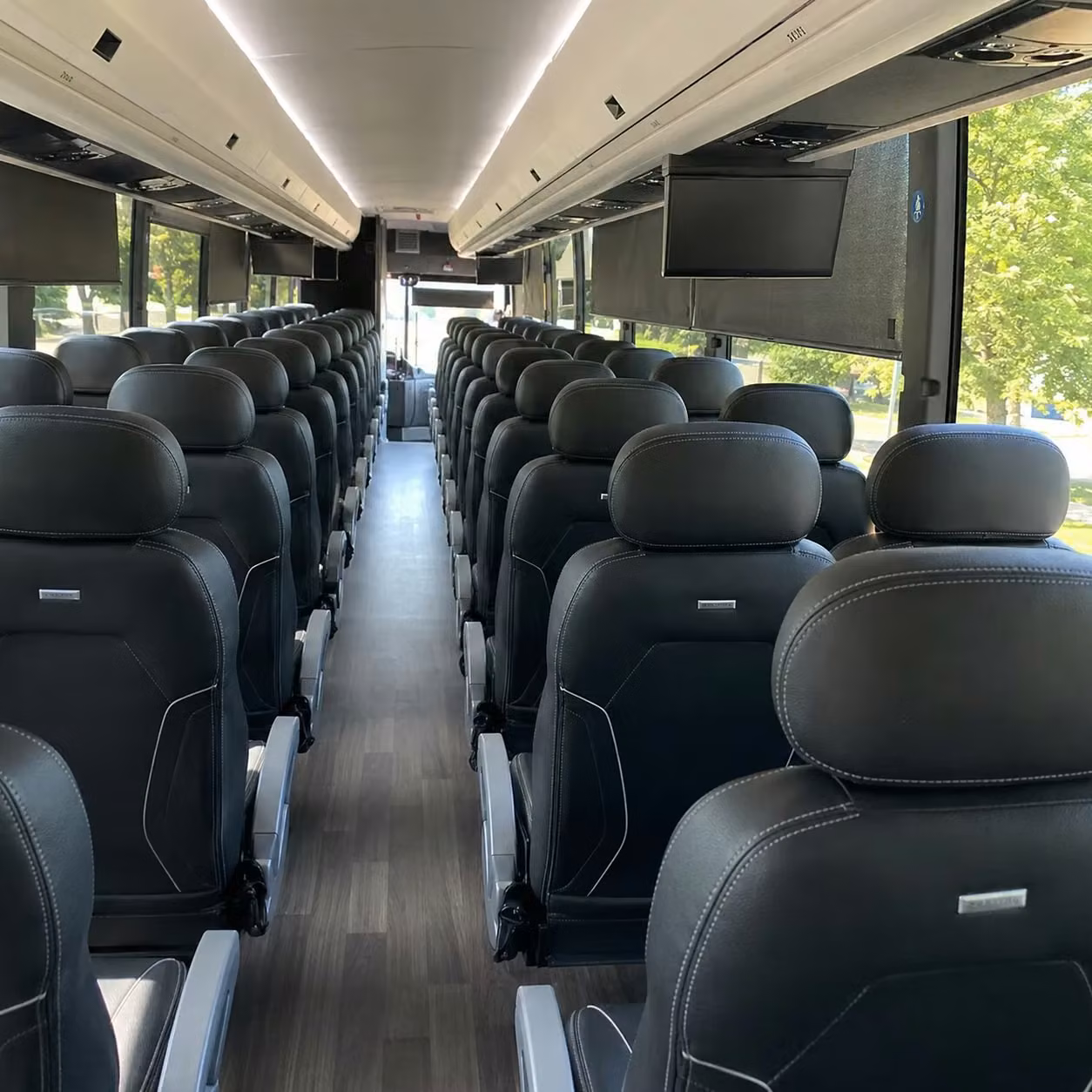 league city charter bus rental interior